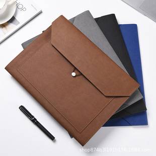 Leather Document Bag A4A5 Briefcase Information Real Estate Insurance Car Sales Contract Invoice File Bag