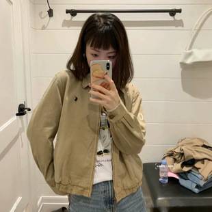High-quality cross-border RL Ralph Lauren embroidered pony logo lapel jacket for women, versatile loose-fitting old money style coat