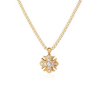 European and American Hip-Hop Full Diamond Iris Cross Flower Pendant Hiphop Stylish Trendy Men's Fashion Versatile Necklace Men's Jewelry
