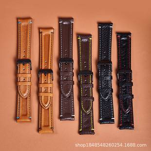 in stock new first layer leather strap for Samsung Huawei 20MM/22MM retro/double dragon bone color line strap