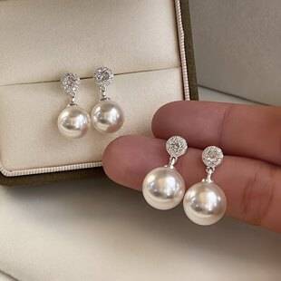Windsor Shijia Pearl Earrings, Mosquito Coil Clip-On Earrings, Elegant and Luxurious Earrings, Niche Pearl Stud Earrings for Women