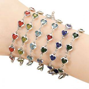 Cross-Border Jewelry Fresh and Sweet Heart-Shaped Beaded Bracelet Fashionable Red Glass Heart Bracelet Women's Summer Jewelry