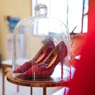 Spot Jc Same Style Red Wedding Shoes Female Bride Shoes Xiuhe Pointed Toe Wedding Dress Lace Mesh Stiletto Wedding High Heels