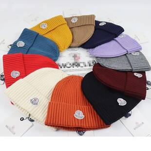 Rabbit Fur Core-Spun Yarn Winter New Style Monogram Shield Knitted Hat Women's Wool Hat Men's E-Commerce Cross-Border Europe