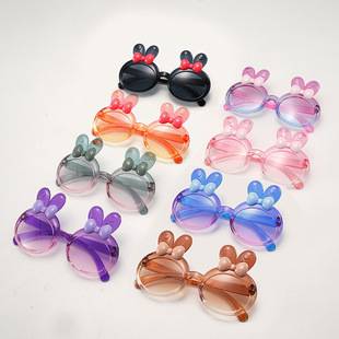2026 New Children's Kt Rabbit Sunglasses One-Piece Kids Sunshade Glasses Cute Bow Baby Sunglasses