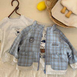 2026 New Children's Spring Clothing Snoopy Reversible Jacket Korean Style Casual Jacket Unisex Baby Versatile Top