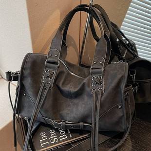Korean Niche Cool Large-Capacity Retro Shoulder Bag New Lazy Style Star-Chasing Fashion Travel Crossbody Bag