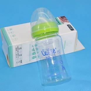 Factory wholesale newborn glass bottle wide diameter 180ml baby water cup drinking baby graduated bottle