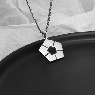 Amazon Anime Blue Fan Gift Irregular Pendant Necklace Stainless Steel Adjustable Clavicle Chain Casual Jewelry