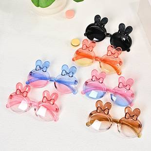 2026 New Model Children's Kt Rabbit Sunglasses One-Piece Kids Sunshade Glasses Cute Bow Baby Sunglasses