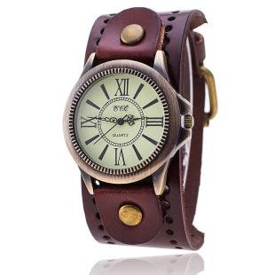 Cross-border foreign trade hot-selling leather watch vintage Roman digital cowhide watch men's quartz watch women's watch wholesale