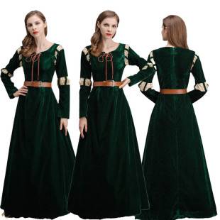 Halloween Costume Cosplay Brave Legend Character Melinda Cosplay Costume Green Palace Dress