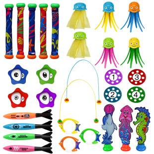Hot Sale Diving Toy Set Kids Swimming Pool Training Play Toy Fish Sink Plastic Gem