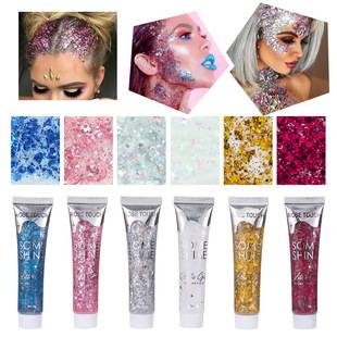 Cross-border hot-selling eyeshadow sequins six-color highlight beauty tools easy to color and not take off makeup lazy eyeshadow factory wholesale