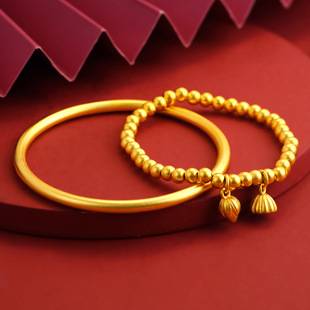 Vietnamese Sand Gold Bracelet for Women, Heritage Retro French Copper Bracelet, Long-Lasting Color Retention, Simulated Gold Bride Bracelet for Two Generations of Happiness