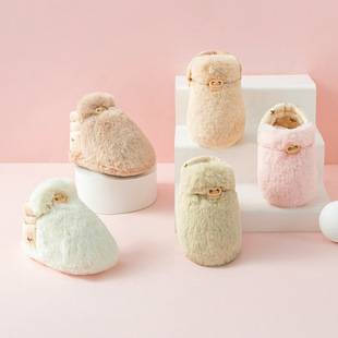 Autumn and Winter Baby Toddler Shoes, Newborn Baby Shoes, Warm Floor Cotton Shoes, Fleece-Lined Soft Soles, Anti-Shedding Foot Covers