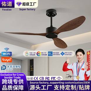 Cross-border high-power industrial ceiling fan, commercial office fan, living room and dining room fan, variable-frequency silent electric fan