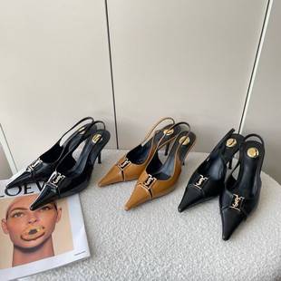 Yangshulin 2025 Spring Stiletto Metal Buckle Patent Leather Fashion Sandals Feminine Versatile Work Clothing Ys High Heels