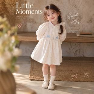2026 Children's Clothing Girls' Dress Spring and Autumn Thin Style Kidsren's Baby Long-Sleeved Cartoon Single-Layer Cotton Princess Girl Dress