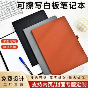 Customized Notebook with Erasable Whiteboard Cover, Logo Printed on the Cover, Business Soft-Cover Record Book, Meeting Record Book