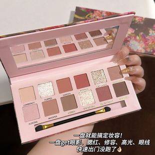 Capel Begonia Flower Oil Painting Style 12-Color Eye Shadow Palette Pearlescent Matte Low Saturation Pink Palette Eye Shadow Cosmetics
