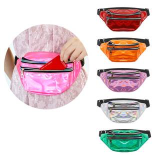 Cross-border Outdoor Men's and Women's Running Waist Bag Sports Fitness Colorful Laser Crossbody Bag Large Capacity Coin Purse Mobile Phone Bag