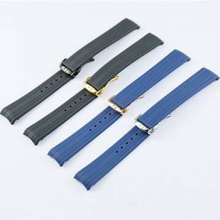 Rubber Watch Strap Men's and Women's Watch Accessories Suitable for Omega 0Mega New Hippocampus 300 Sports Waterproof Watch Strap 20mm