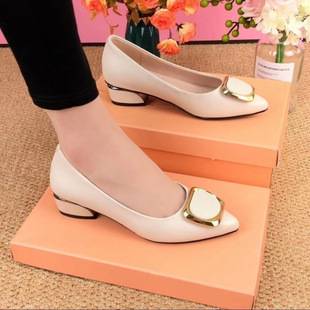 Popular Low-Heeled Shoes for Women 2024 Spring and Summer New Casual Mom Shoes Pointed Toe Flat-Soled Work Shoes for Women