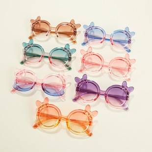 New model of children's sunglasses with bear design, kids' sun protection glasses, baby sunglasses