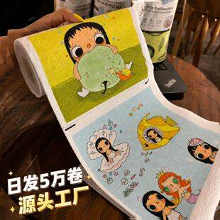 Hand-tearable cleaning cloth, Xiaoyu cartoon lazy disposable cloth, absorbent kitchen dishwashing cloth, dual-use disposable cloth
