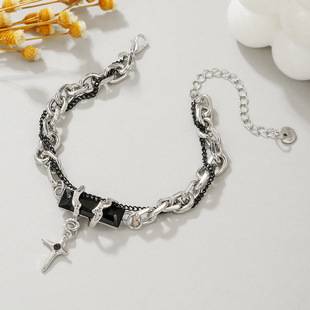 2025 Black Diamond Star Wrapped Bracelet Men's Niche Ins Simple Bracelet Women's Versatile Stylish High-End Accessories