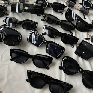 Basic Black Sunglasses Collection Sunshade Face Small Large Frame European and American Sexys Sunglasses Cat Eye Sunscreen Glasses for Women