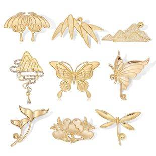 Hot-Selling Mother-Of-Pearl Tire Bottom Brooch Qianli Jiangshan Versatile Pin Handmade DIY Butterfly Plain Bottom Dotted Green Accessories