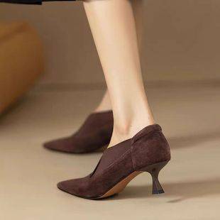 2026 Spring and Summer Popular Outer Wear Evening Style Ladylike Pointed Toe Shoes Women's Shoes Elegant Non-Slip High Heels Large Size