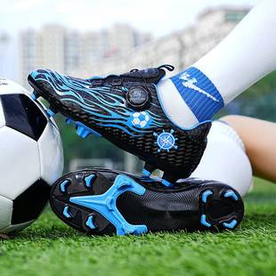 Cross-Border Foreign Trade Children's Soccer Shoes with Velcro, Long Spikes, Non-Slip, Breathable Training Shoes for Teenagers, Available in Bulk at Wholesale Prices