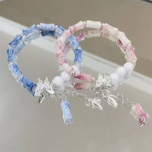 Xiaohongshu's Same Cross-Border Butterfly New Chinese Style Handmade Bracelet Versatile Bestie Style Landing Student Couple Best Friend
