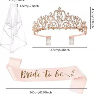 Crown Tiara Bridal Tiara Baroque Style Crown Bridal Veil Headband Ribbon Festival Party Banquet Hair Accessories