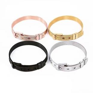 Gold-plated Mesh Bracelet Men's and Women's Fashion Wrist Accessories Titanium Steel Personalized Creative Watch Bracelet Titanium Steel Bracelet