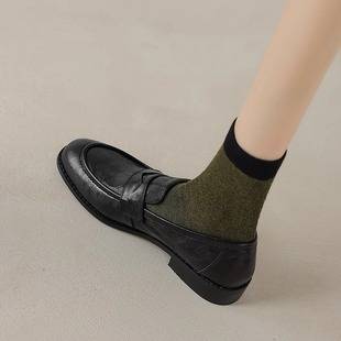 Soft Sheepskin~Genuine Leather Flat Loafers, British Style, Round Toe, Retro, Shallow Cut, Slip-On, Stunningly Beautiful and Versatile Small Leather Shoes