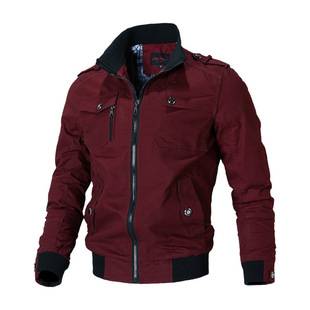 2026 Men's Large Size Jacket Autumn Casual Cross-Border Korean Style Stylish Slim Fit Workwear Jacket Cotton Military Jacket