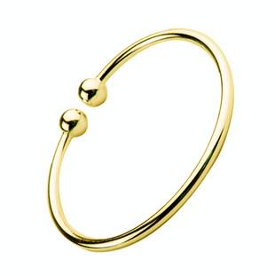 Korean version of simple Joker silver-plated garlic bracelet open C- shaped double bead bracelet trembles live small gift wholesale