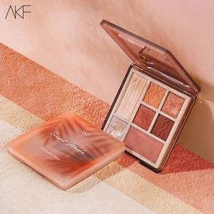 AKF seven-color comprehensive eye shadow plate women's earth color matte sequins liquid multi-use eye shadow comprehensive plate is not easy to take off makeup