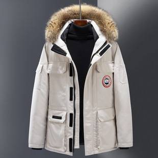 2024 New Down Jacket Winter Men's Mid-length Couples Outdoor Thickened Tooling Large Cold-proof Jacket Trendy