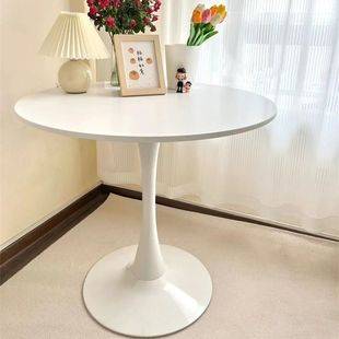 Scandinavian Home Balcony Leisure Tables and Chairs Hotel Business Reception Office Round Table Milk Tea Coffee Shop White Small Round Table