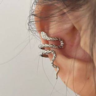 Europe and the United States Cross-border Europe and the United States Cross-border Snake Earrings Diablo Cool Three-dimensional Arc Small Snake Ear Buckle Personalized Ear Clip