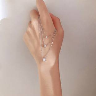 S925 Sterling Silver Plated 14K Gold Classic Four-claw Flash Diamond NecKlace Simple Elegant Women's Clavicle Chain ins Accessible Luxury NecKlace