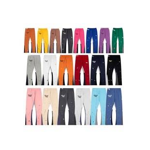 Correct Version of Gallery Dept Hand-Painted Splash-Ink Patchwork Drawstring High Street Casual Sweatpants with Slight Flare for Men