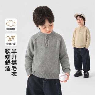 Right-hand knit sweater for boys, baby knitwear, new style children's clothing, winter thickened clothing for little boys