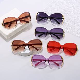 Women's fox head sunglasses wholesale classic large frame middle-aged fashion camellia sunglasses sunglasses