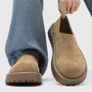 Trendy Fashion Black Loafers for Men, Mule Shoes with a Wide Toe, Slip-On Thick-Soled Birkenstock Shoes 25168-J
